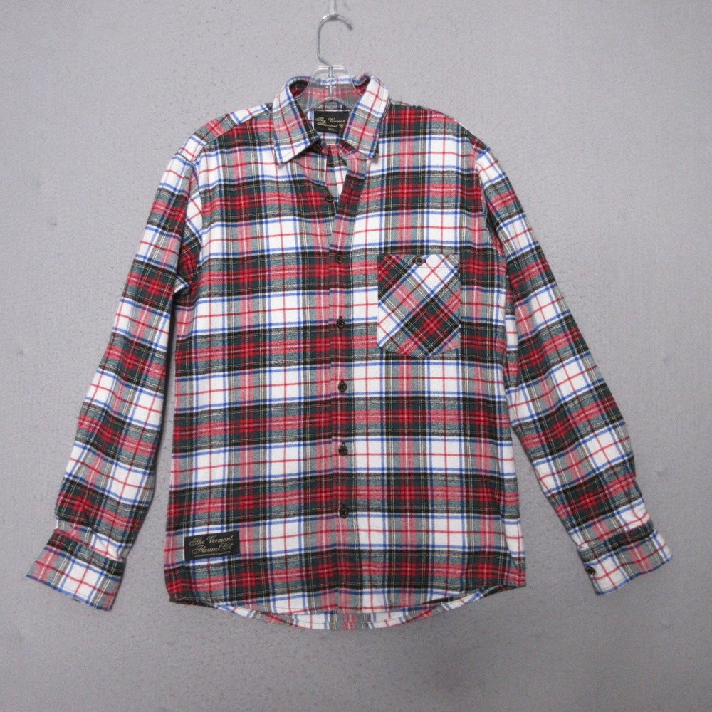The Vermont Flannel Co Shirt Men Small Plaid Tartan Flannel‎ Made in USA Cotton